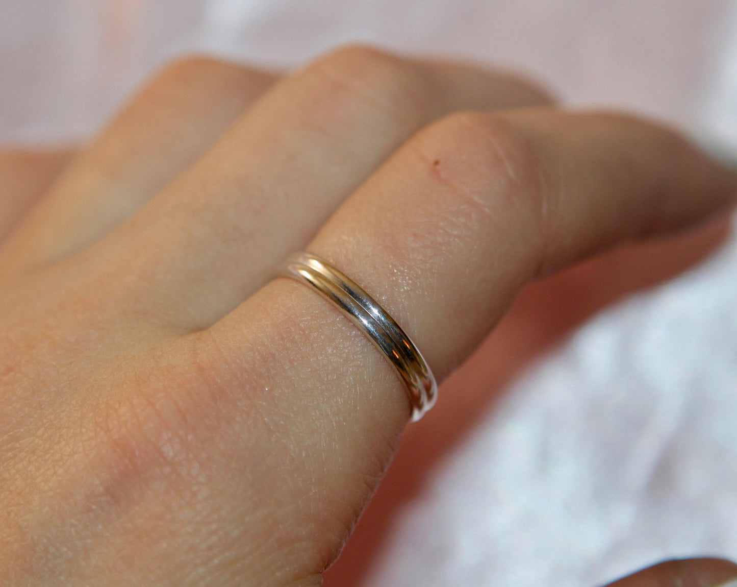 Double Band Ring in Sterling Silver, Stacking Ring