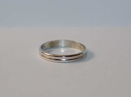 Double Band Ring in Sterling Silver, Stacking Ring