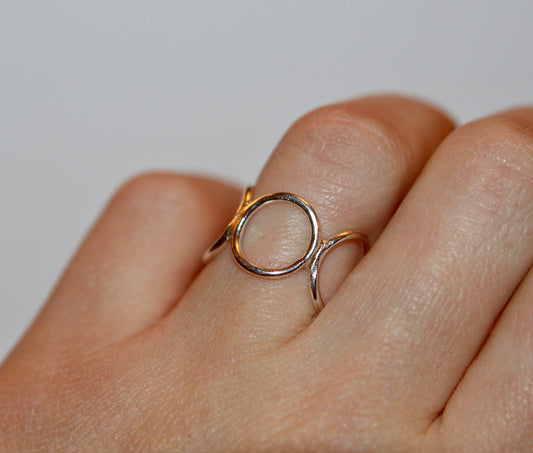 Sterling Silver Circle Wraparound Statement Ring