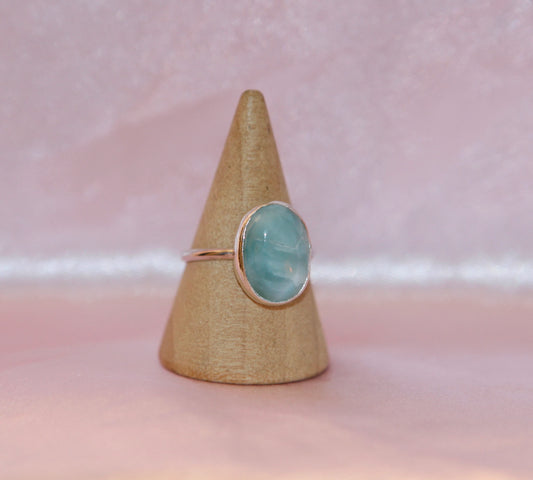 Larimar Ring in Sterling Silver - Size 7.5 US