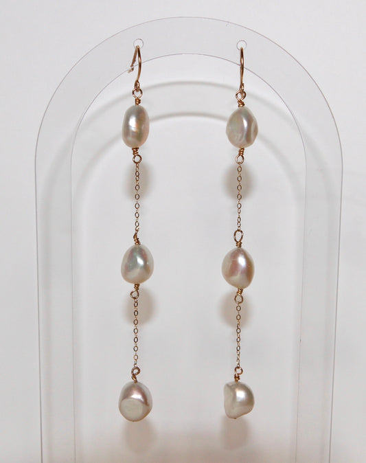 Freshwater Pearl Drop Earrings in 14k Gold Fill, Bridal Earrings, Sterling Silver Now Available Too