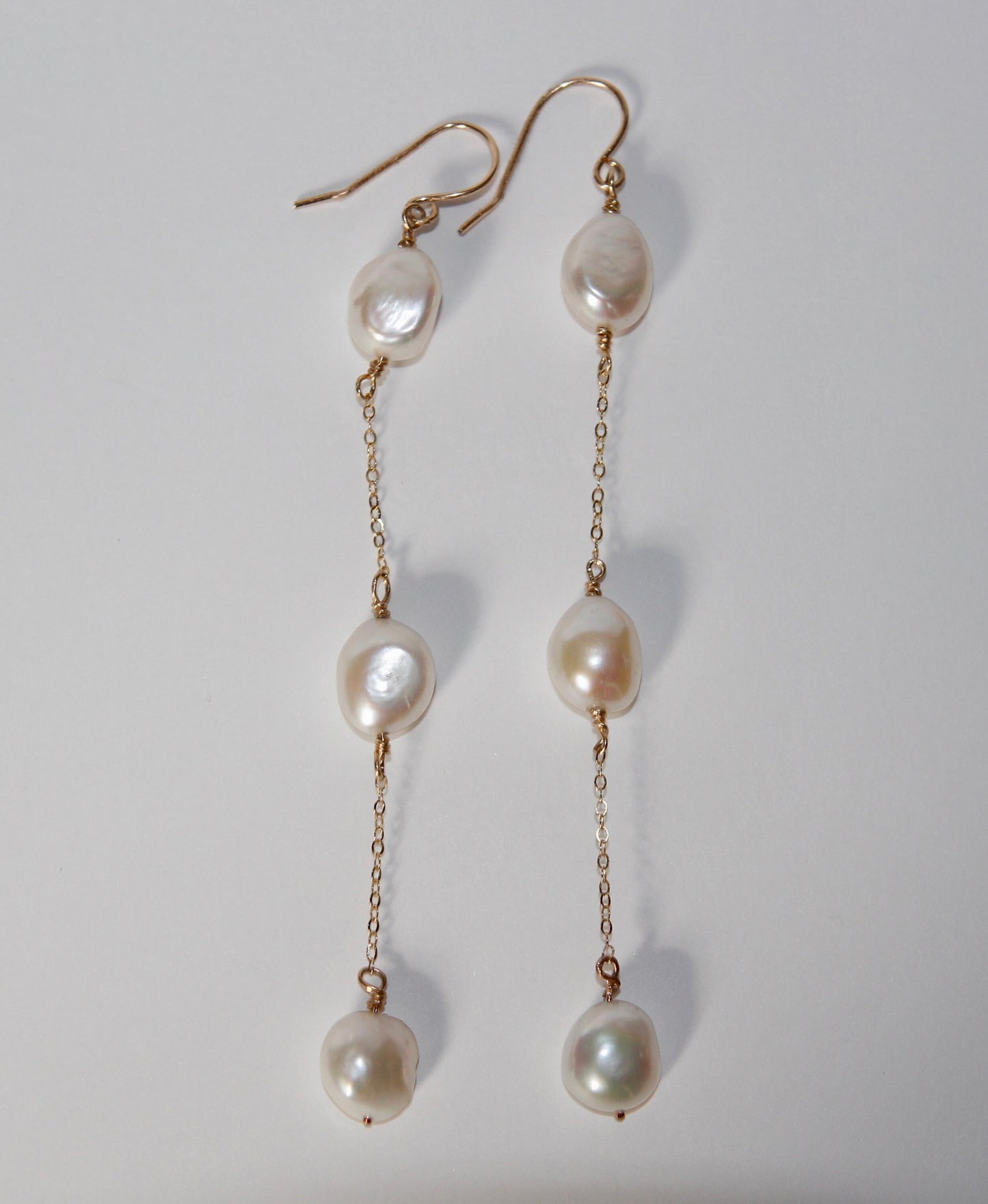 Freshwater Pearl Drop Earrings in 14k Gold Fill, Bridal Earrings, Sterling Silver Now Available Too