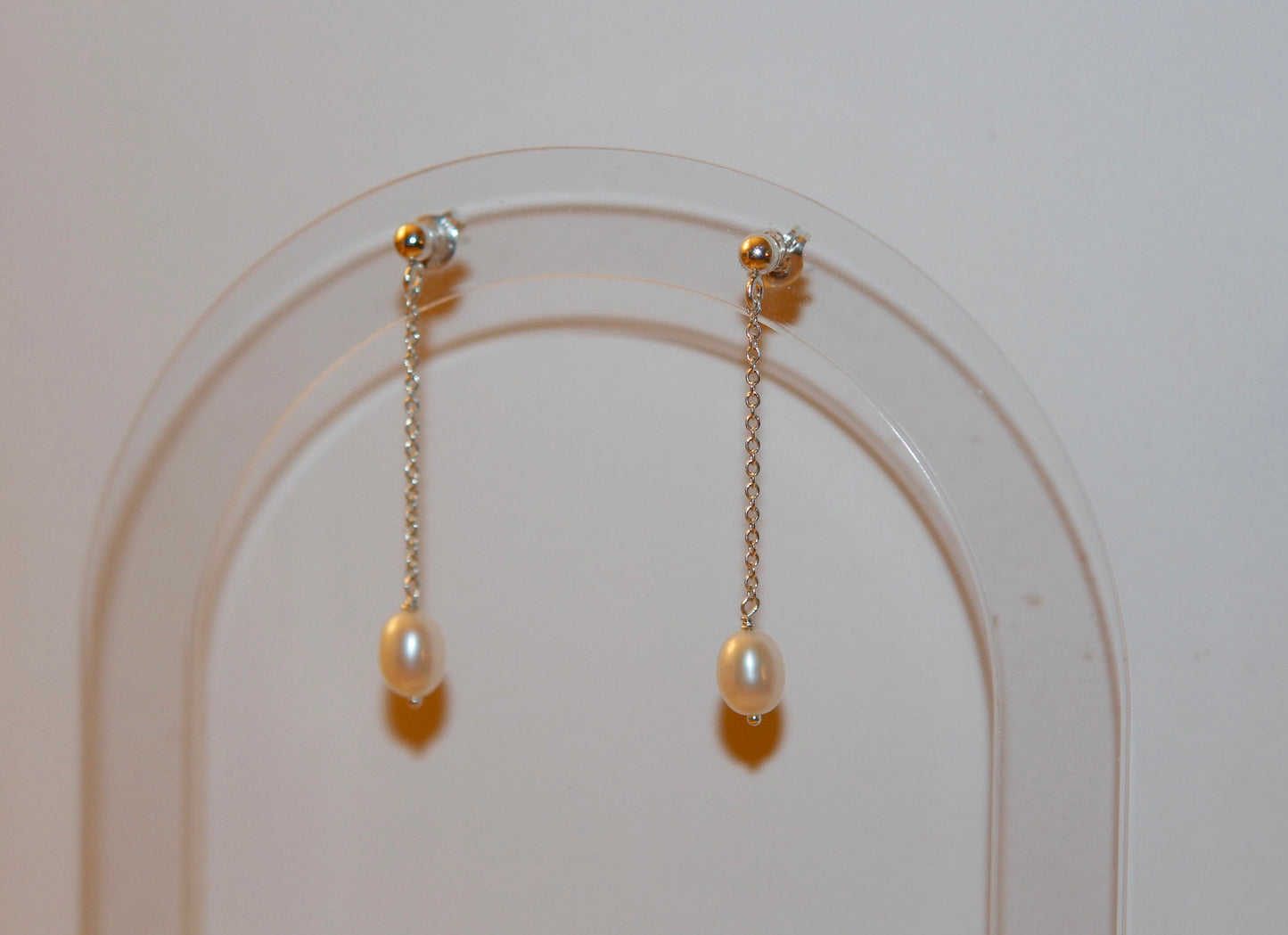 Small Freshwater Pearl Drop Stud Earrings - Available in 14k Gold Fill and Sterling Silver