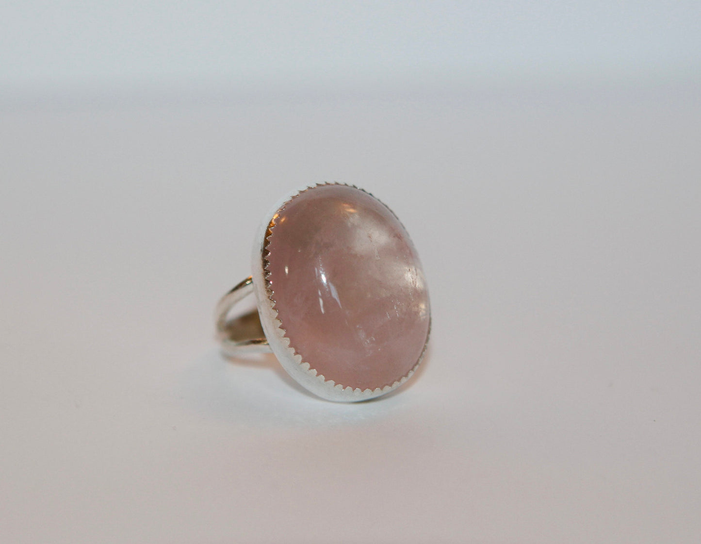 Rose Quartz Ring, Sterling Silver Size 5.5