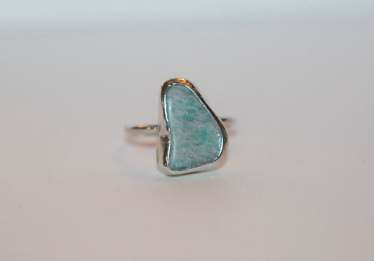 Amazonite Ring in Sterling Silver - US Size 7.75