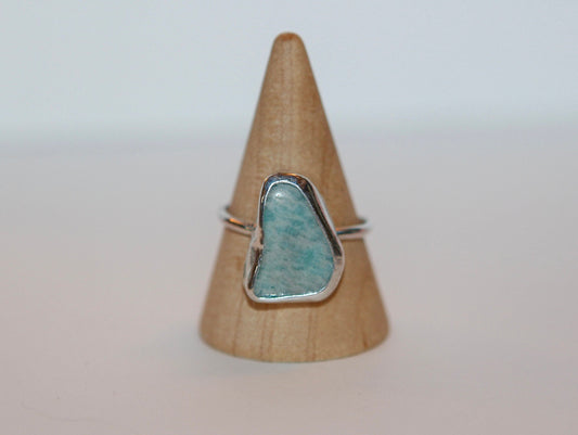 Amazonite Ring in Sterling Silver - US Size 7.75