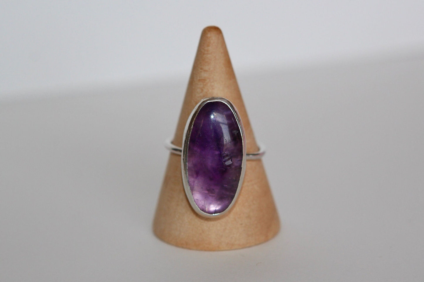 Amethyst Statement Ring - Sterling Silver size 6