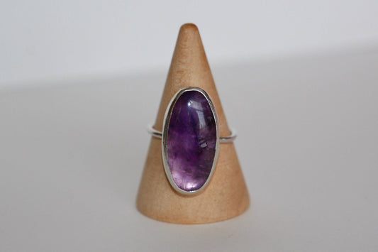 Amethyst Statement Ring - Sterling Silver size 6