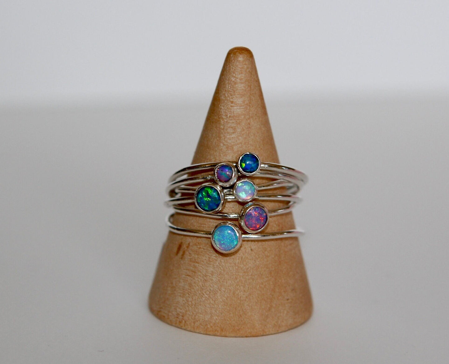 Lab Grown Opal Ring in Sterling Silver