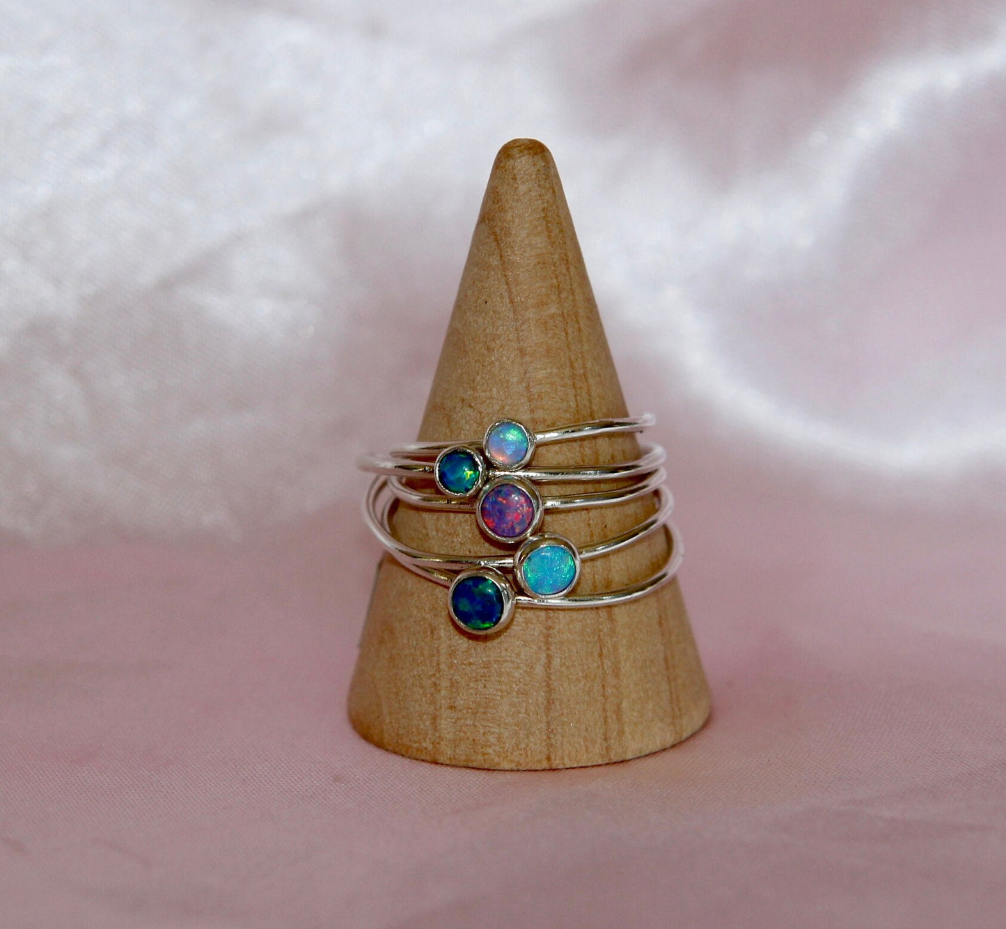 Lab Grown Opal Ring in Sterling Silver