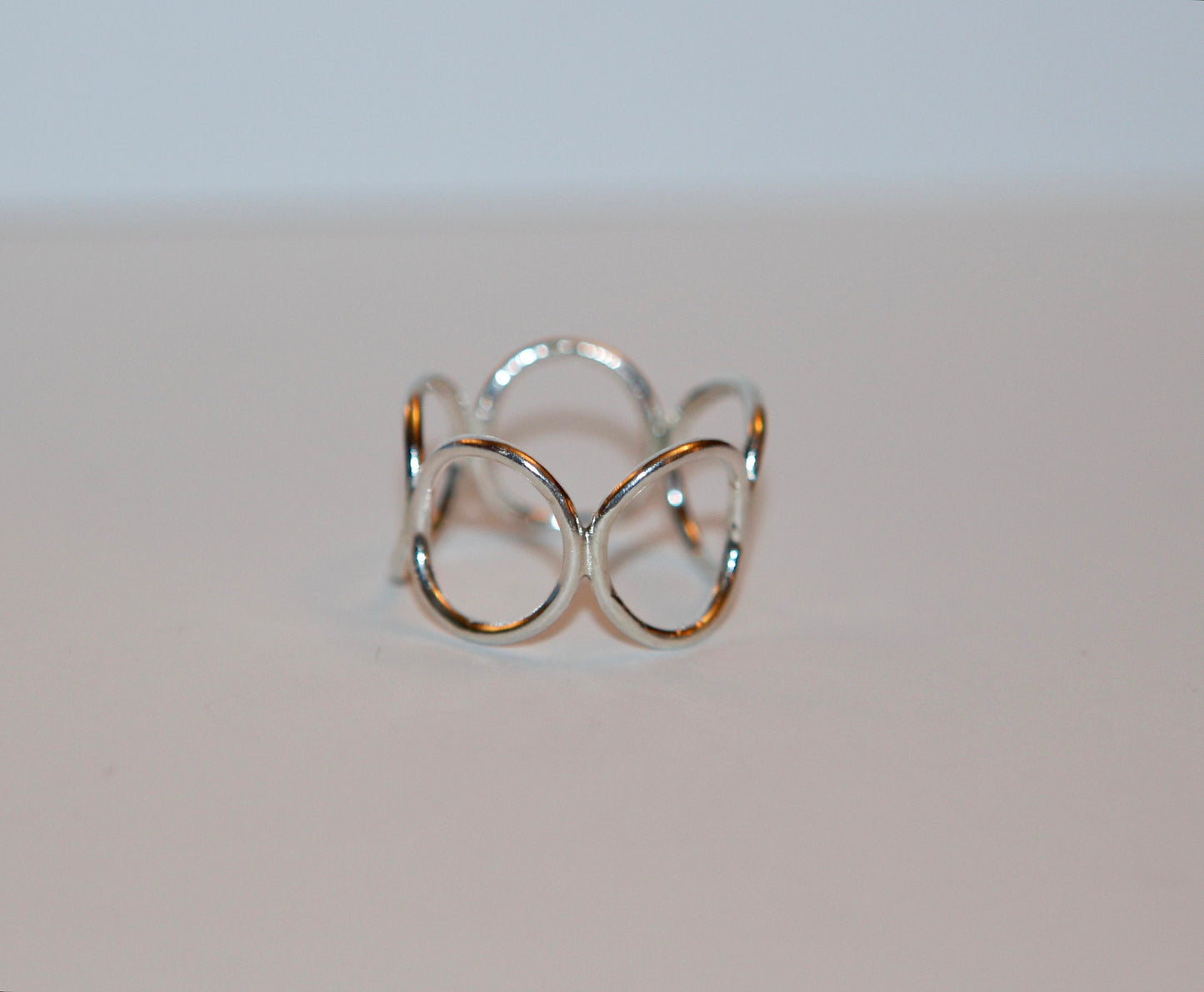 Sterling Silver Circle Wraparound Statement Ring