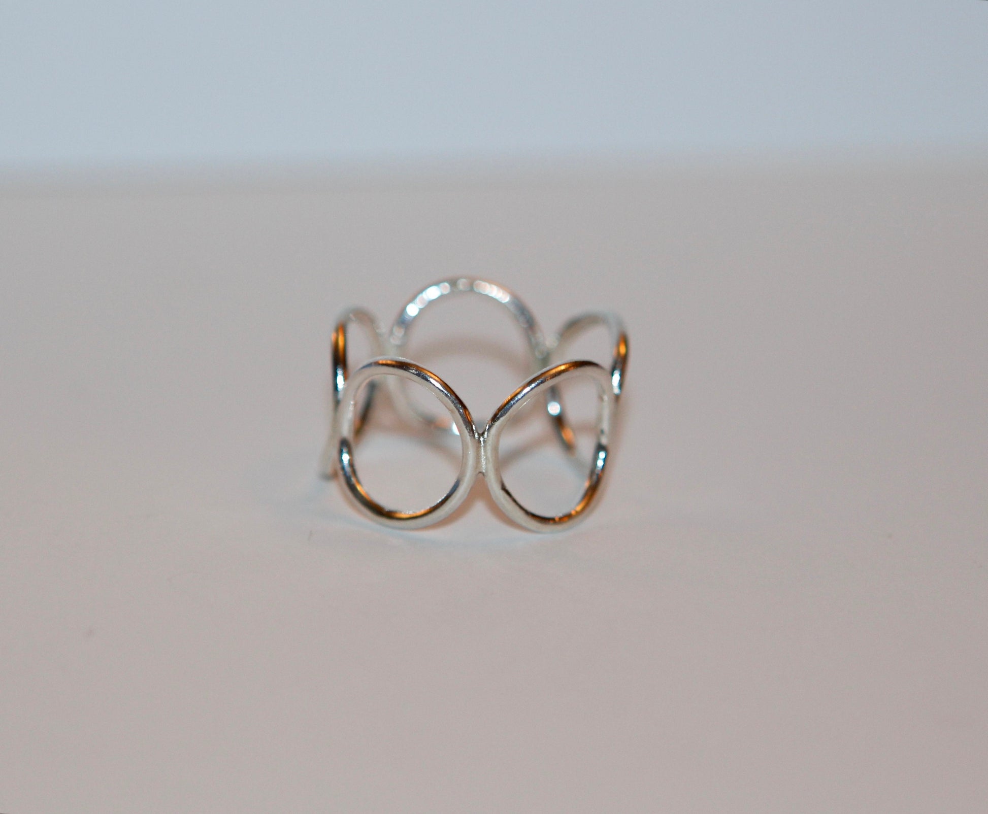 Sterling Silver Circle Wraparound Statement Ring