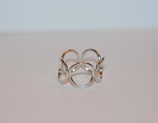 Sterling Silver Circle Wraparound Statement Ring