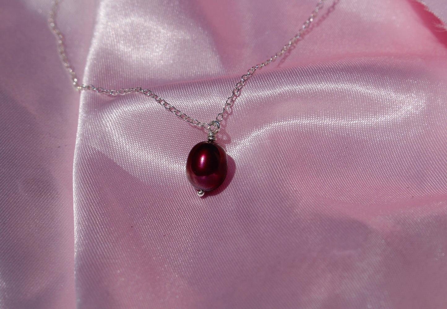 Authentic Japanese Purple Pearl Necklace Available in Sterling Silver and 14k Gold Fill