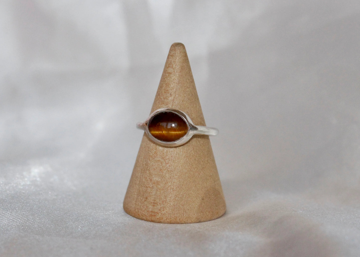 Sterling Silver Tigers Eye Ring - Size 5 US