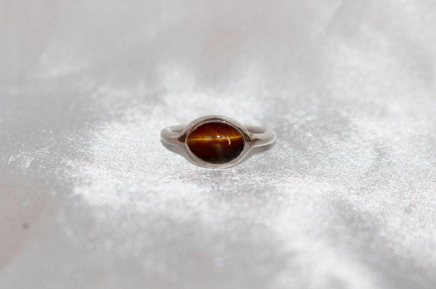 Sterling Silver Tigers Eye Ring - Size 5 US