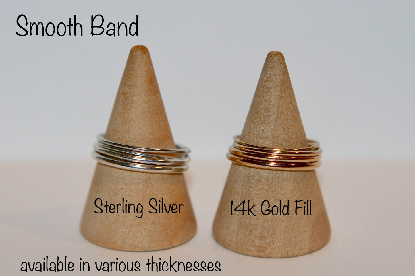 Gold and Silver Stacking Rings, Waterproof and Tarnish resistant