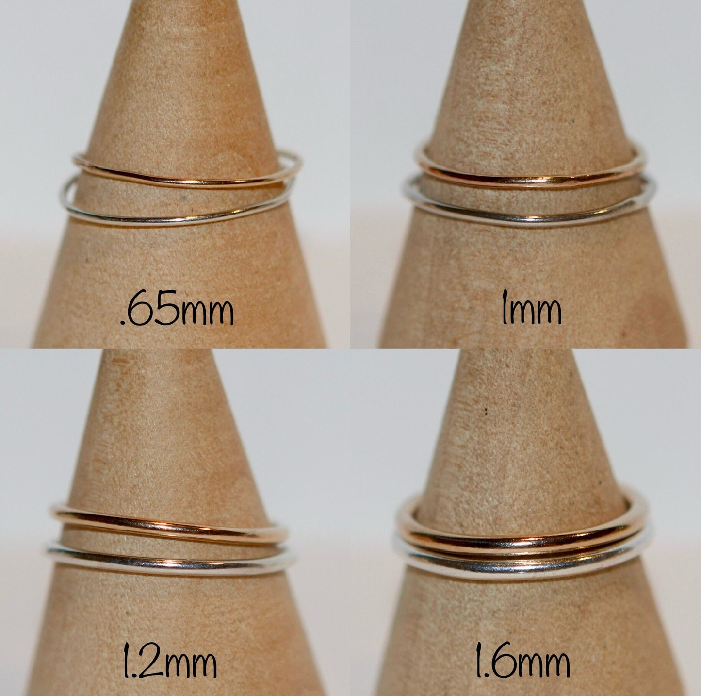 Gold and Silver Stacking Rings, Waterproof and Tarnish resistant