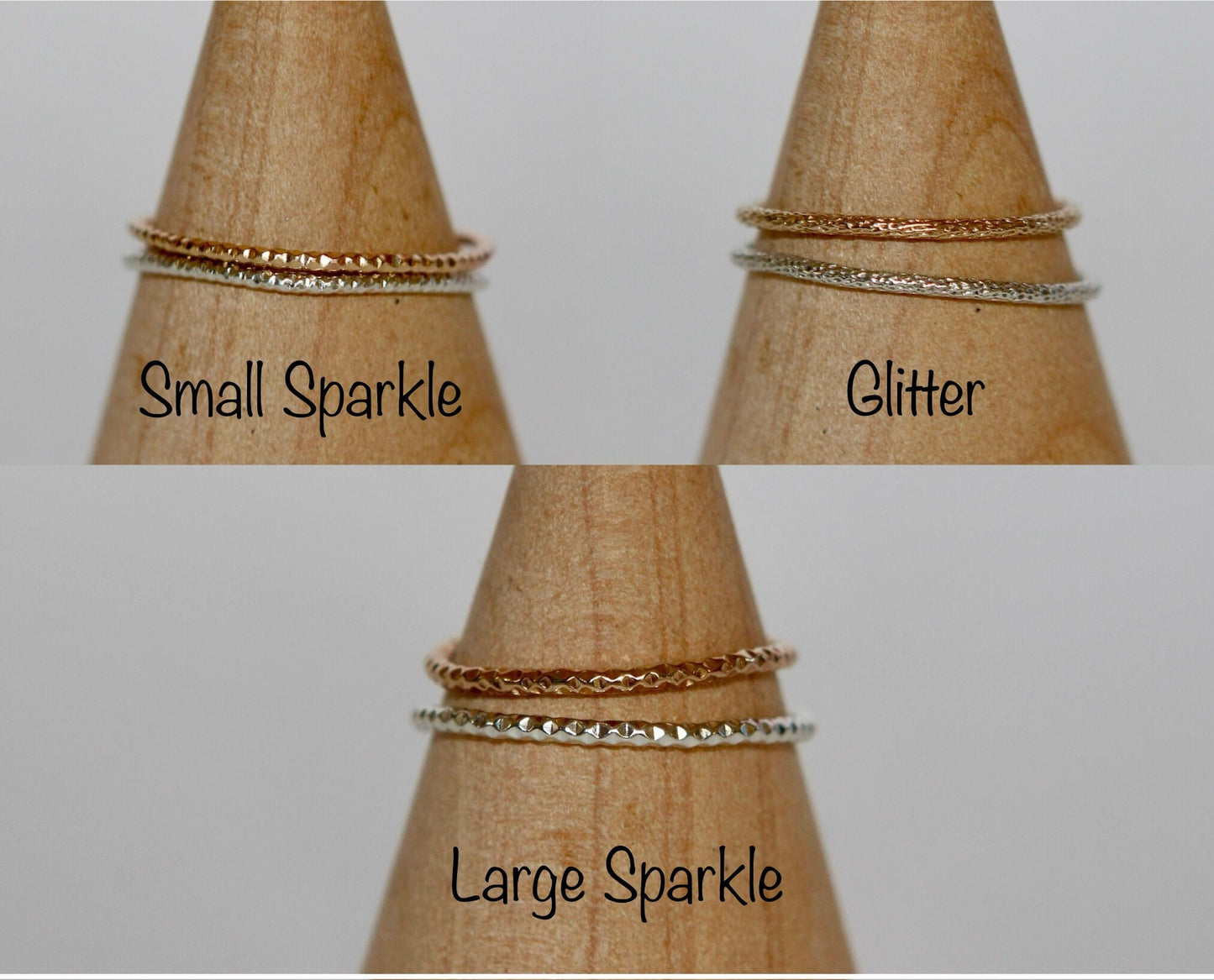 Gold and Silver Stacking Rings, Waterproof and Tarnish resistant