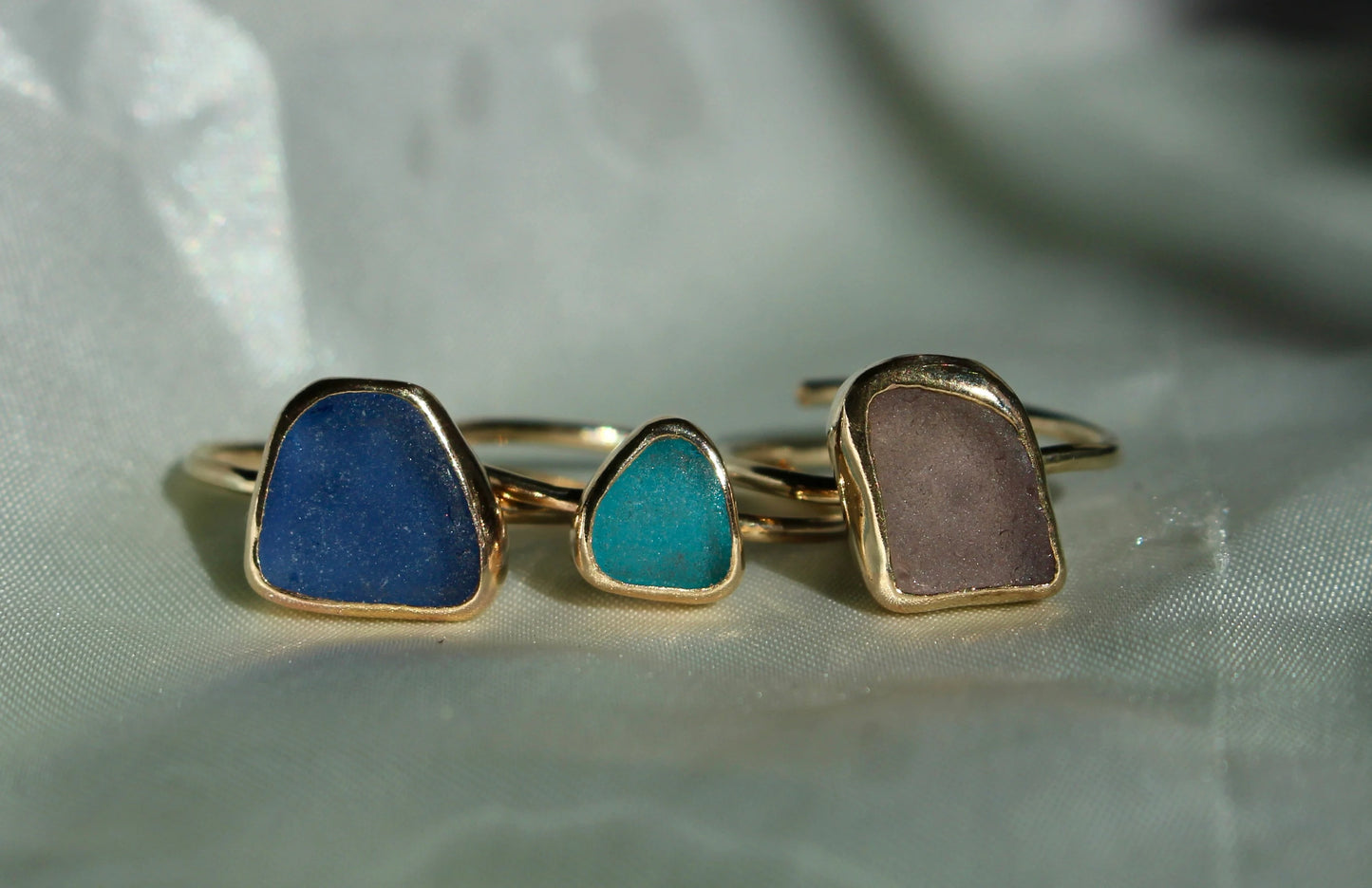 Sea Glass Rings - 14k Gold Filled