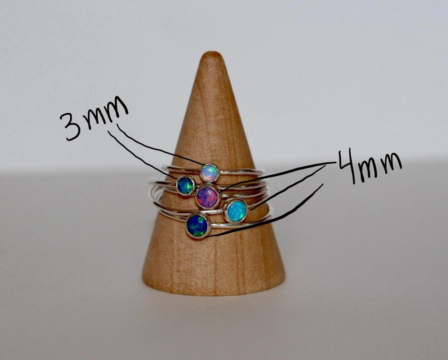 Lab Grown Opal Ring in Sterling Silver