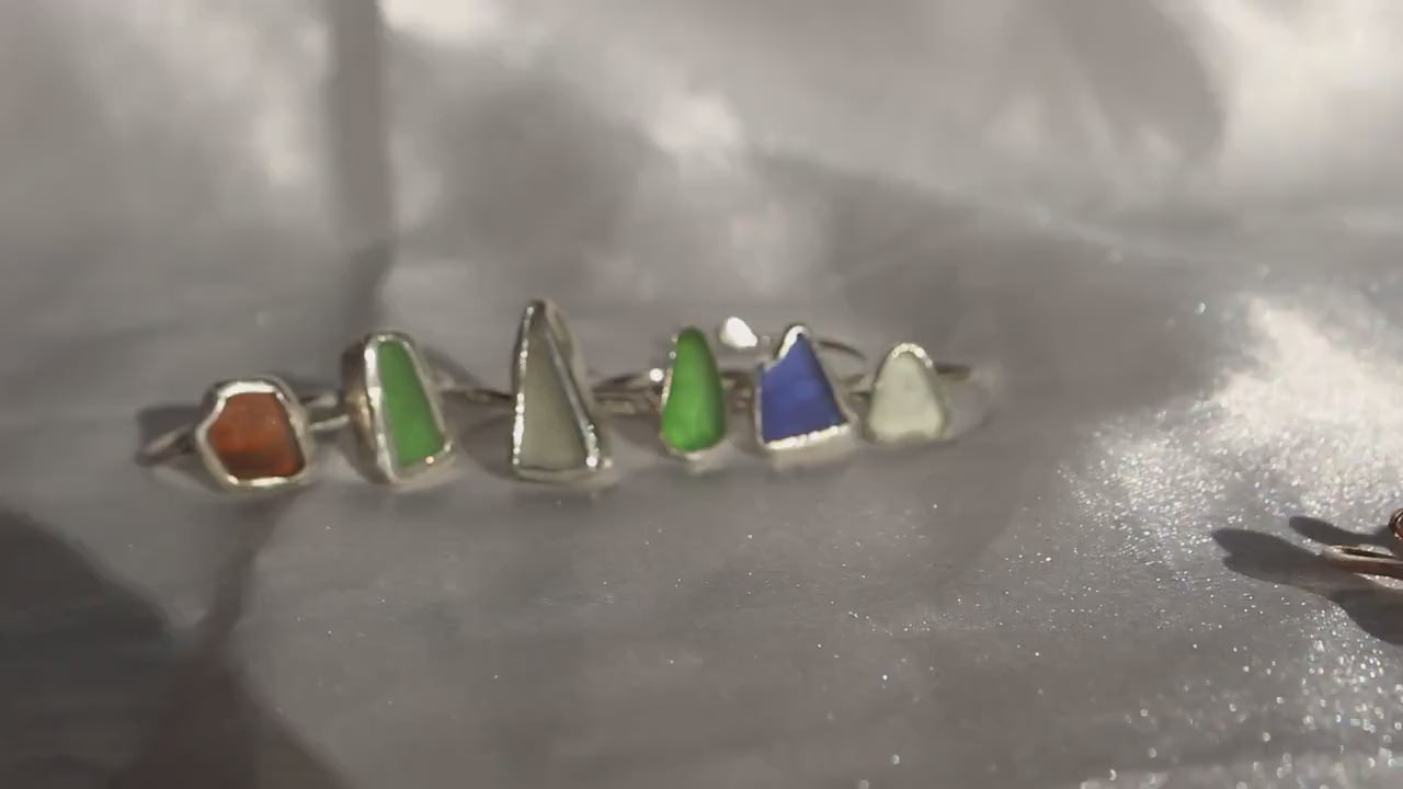 Sea Glass Rings - Sterling Silver