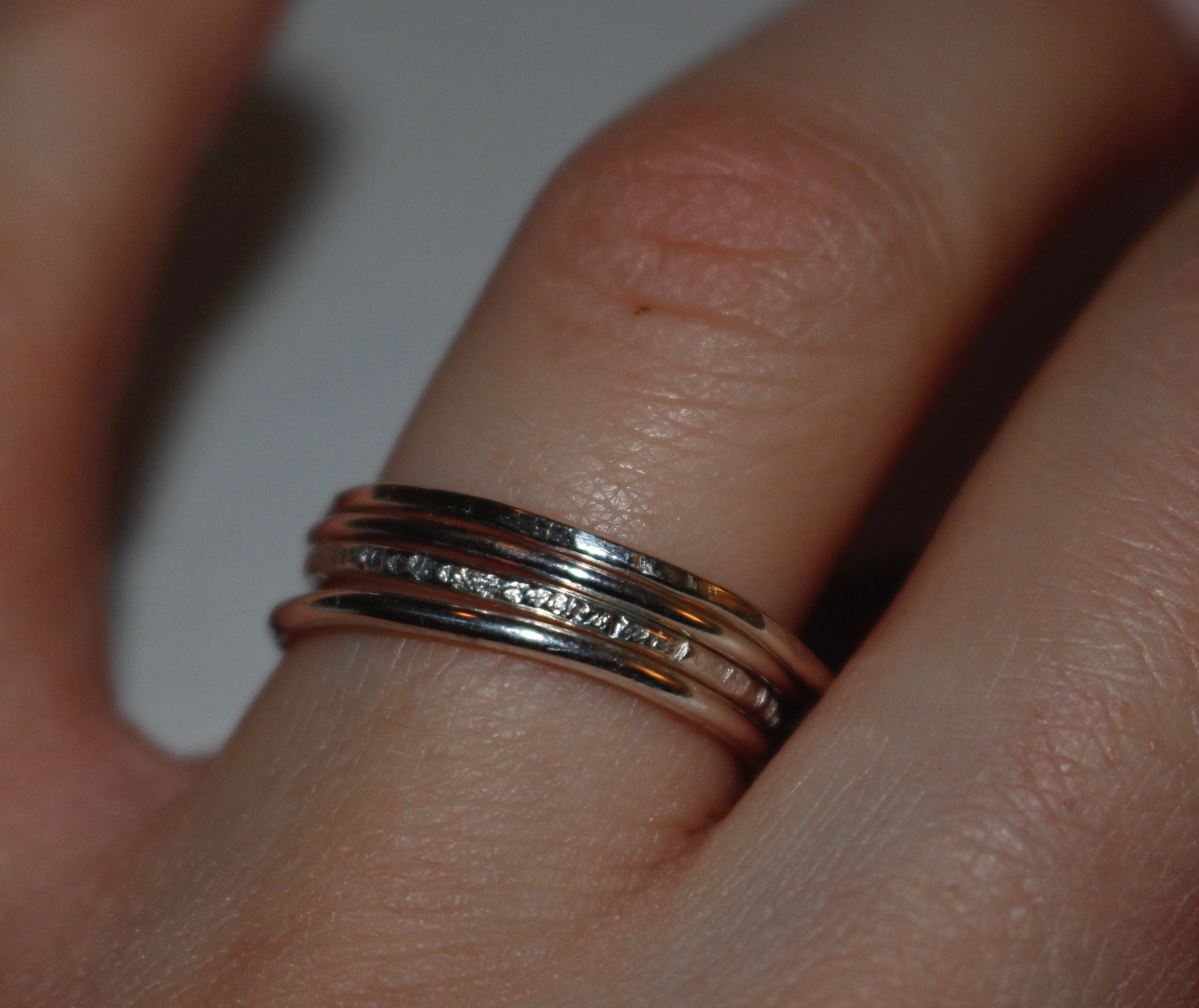 Thin sterling silver hot sale stacking rings