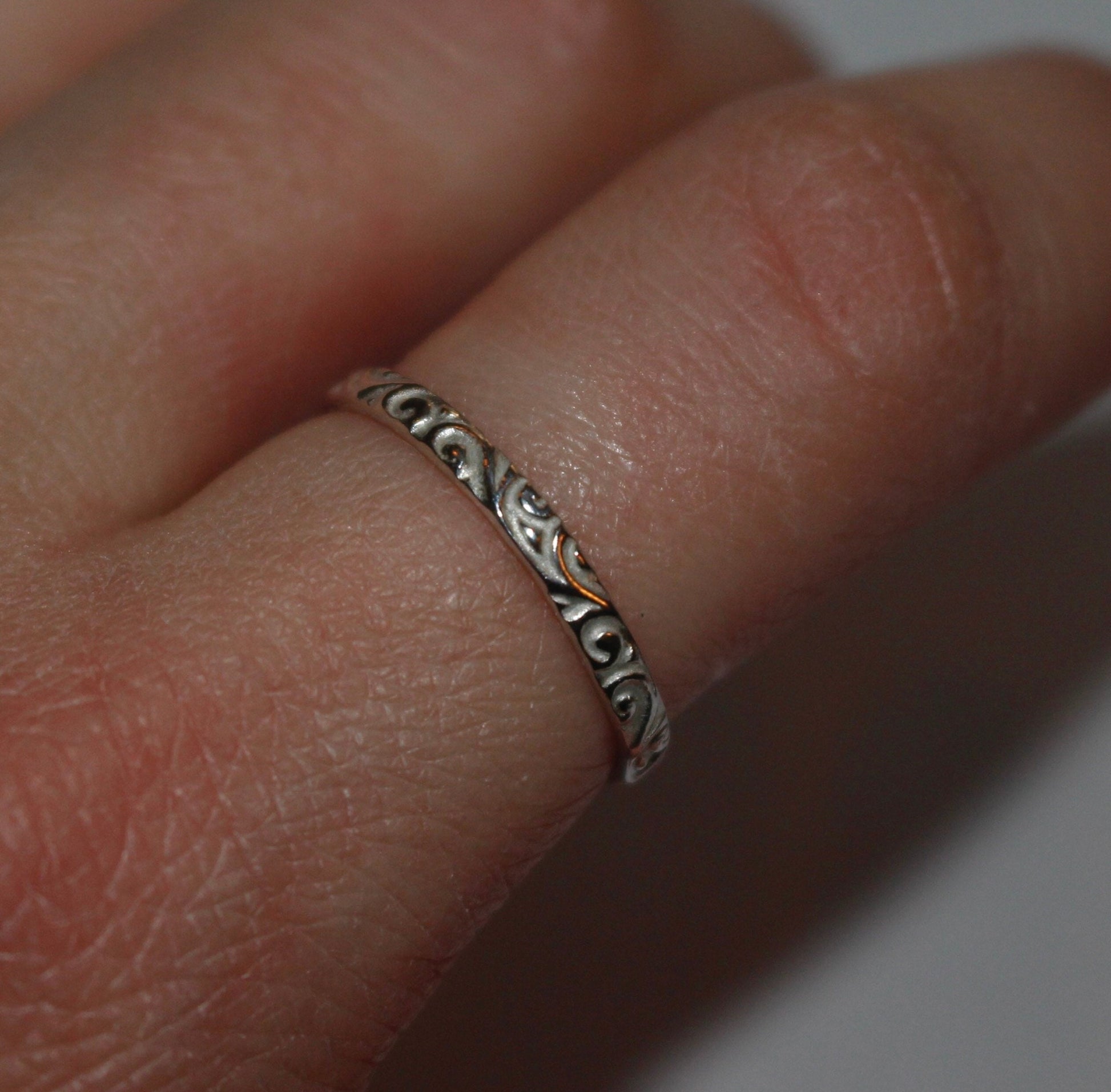 Patterned Sterling Silver Ring