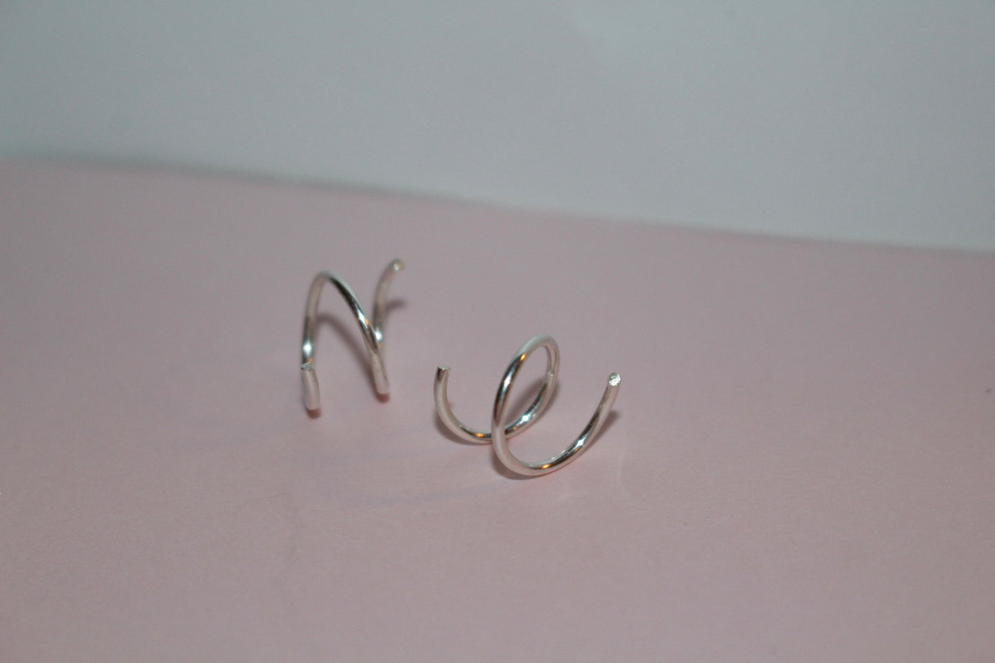 Double Hoop Earrings in Sterling Silver - Can be worn in a single or double piercing!