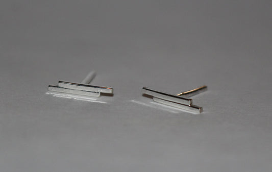 Sterling Silver Double-Bar Earrings, Easily Worn, Comfortable