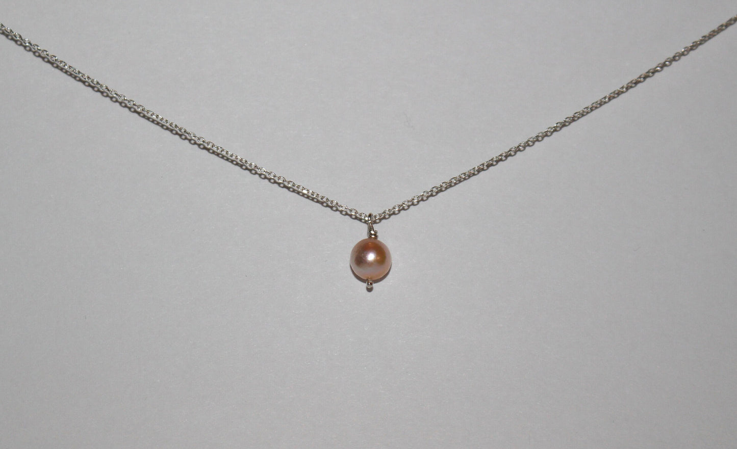 Pink Pearl Sterling Silver Necklace
