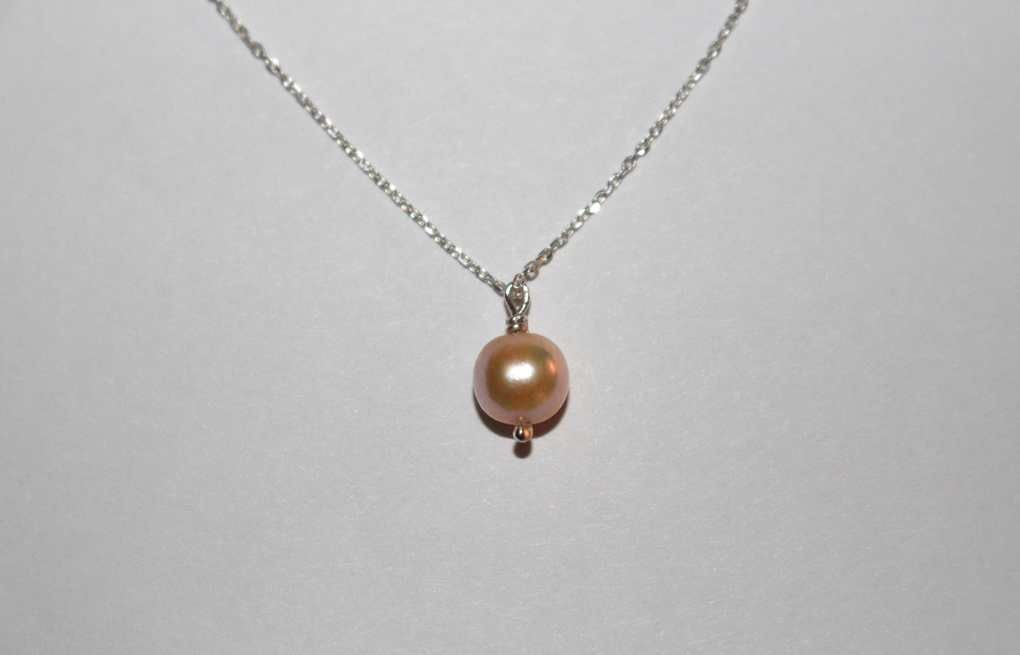 Pink Pearl Sterling Silver Necklace