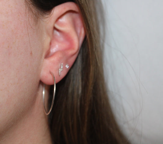 Large Skinny Hoop Earrings Available in Sterling Silver and 14K Gold-Filled
