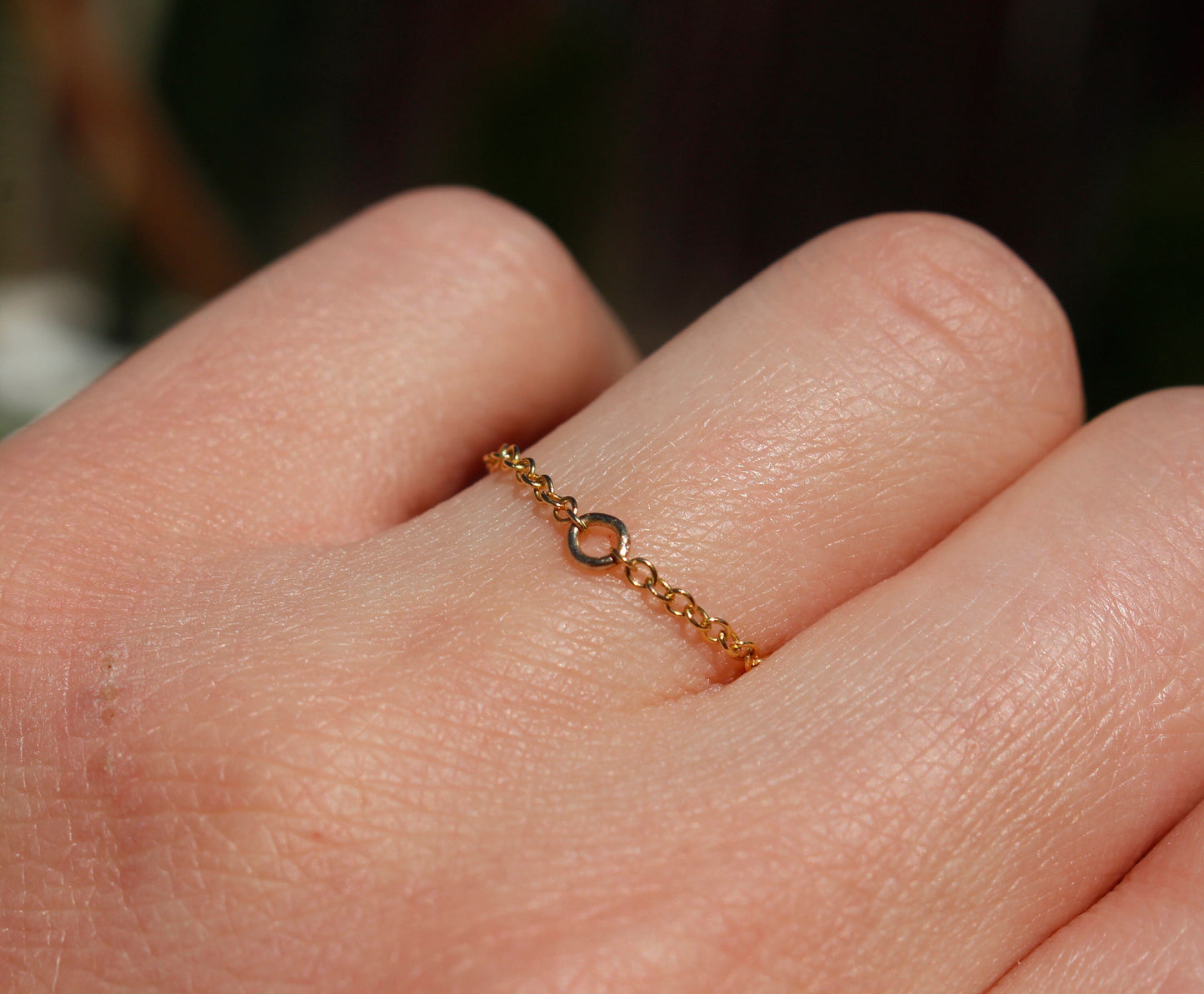 Delicate Chain Ring Available in Sterling Silver and 14k Gold Fill, Reversible Ring, Stackable Ring