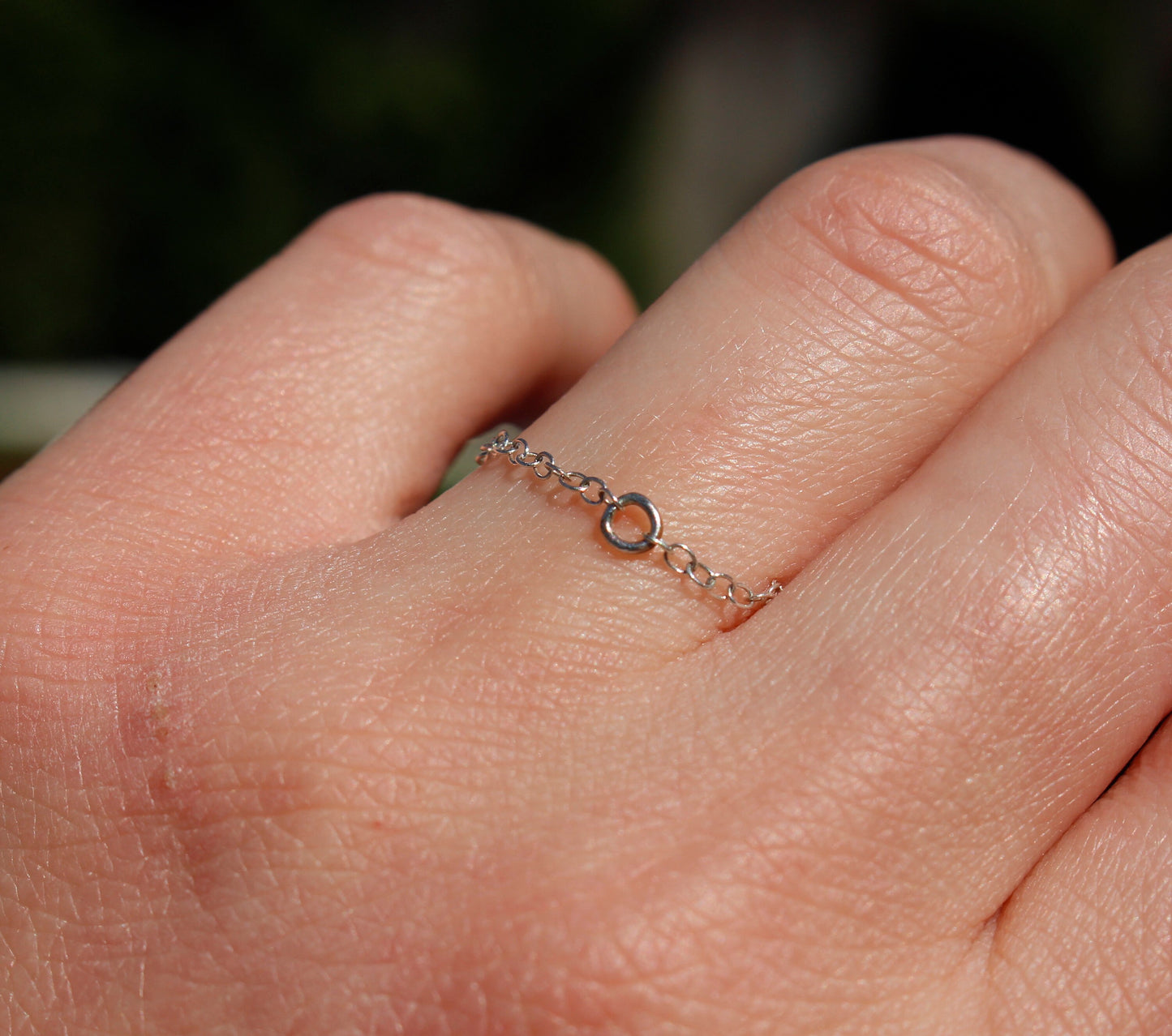 Delicate Chain Ring Available in Sterling Silver and 14k Gold Fill, Reversible Ring, Stackable Ring