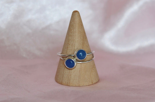 Blue Sapphire Ring - Sterling Silver size 8