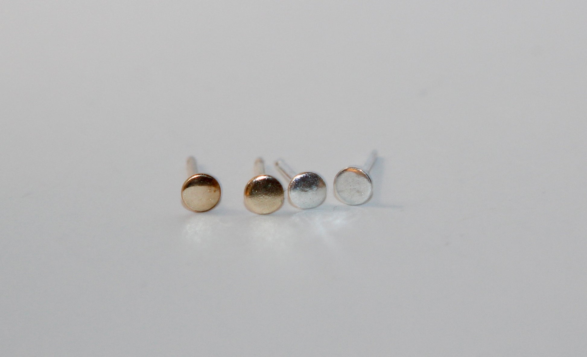 Tiny Dot Stud Earrings available in 14k Gold Fill and Sterling Silver