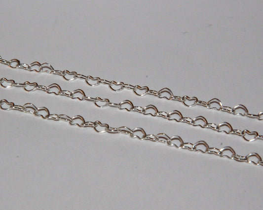 Heart Chain Bracelet - Sterling Silver or 14k Gold Filled